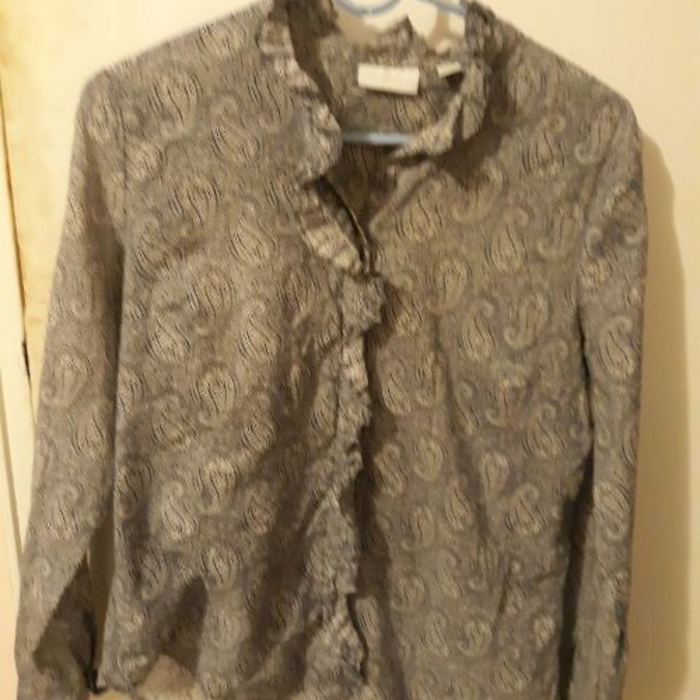 Blue Paisley NY & Company Button Down Shirt